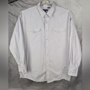 Roper Size 3X Light Lavender Pearl Snap Shirt With Several Light Stains
